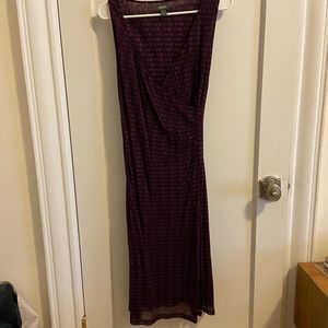 Purple MIDI dress with cross over top